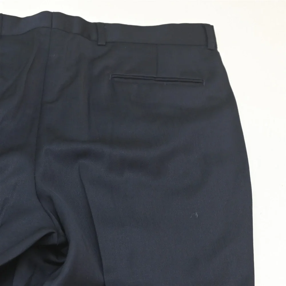Vtg USA Made Double Breasted 42S 36x30 Navy Blue Wool Mens Jacket Pants Suit